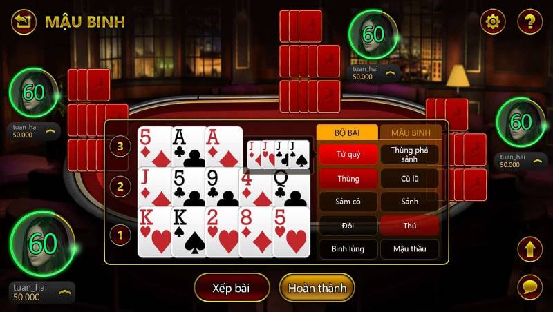 Chia bài và xếp bài sao cho hợp lý